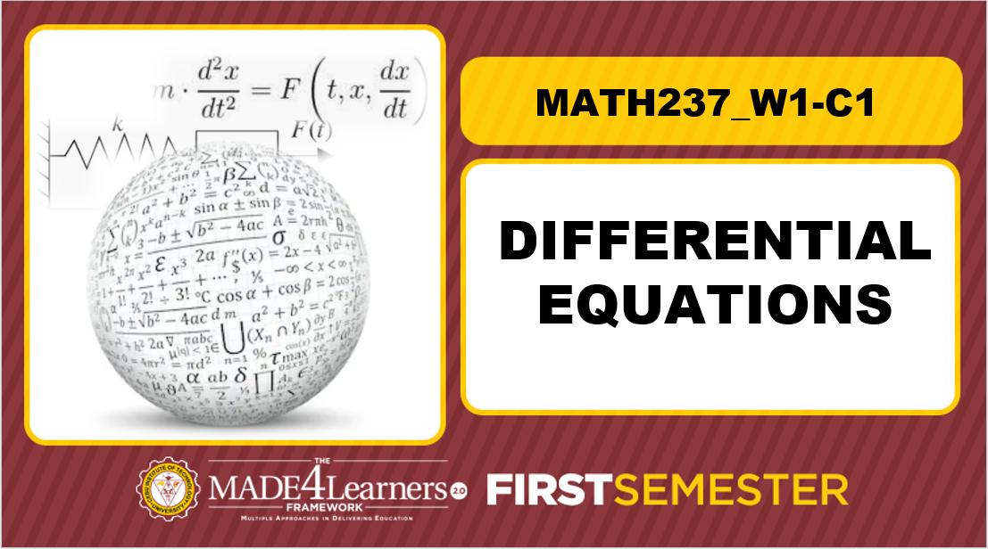MATH237 Differential Equations (W1-C1)