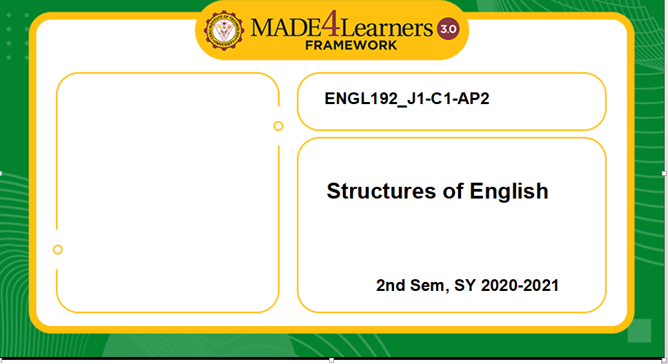 ENGL192 Structures of English(J1-C1-AP2)