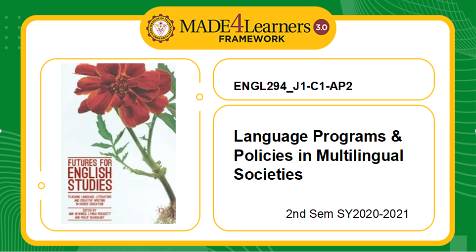 ENGL294 Language Programs and Policies in Multilingual Societies (J1-C1-AP2)