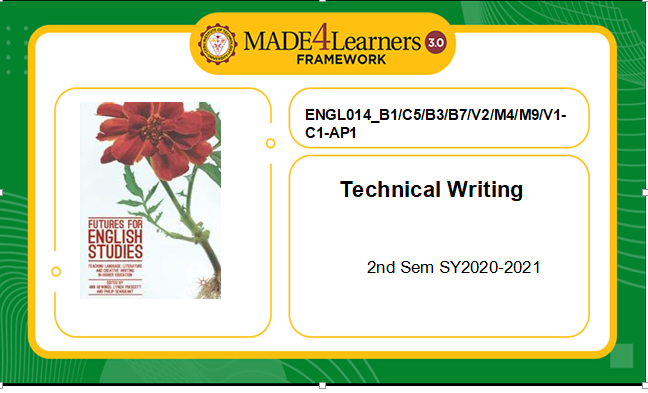 ENGL014 Technical Writing (B1/C5/B3/B7/V2/M4/M9/V1-C1-AP1)