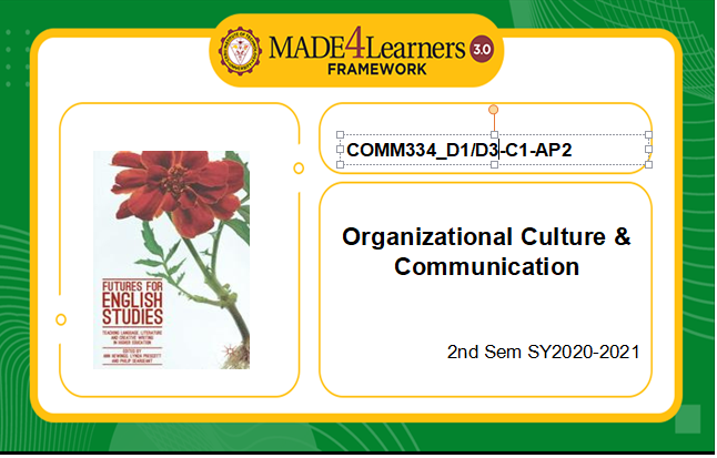 COMM334 Organizational Culture &amp; Communication(D1-C1-AP2)