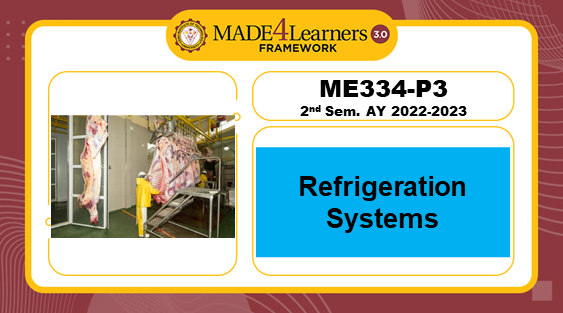 ME334-P3: Refrigeration Systems