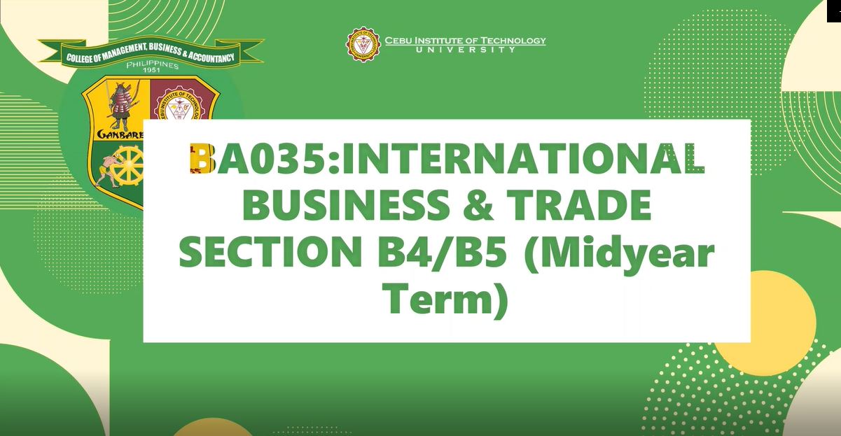 BA035: International Business &amp; Trade B4/B5
