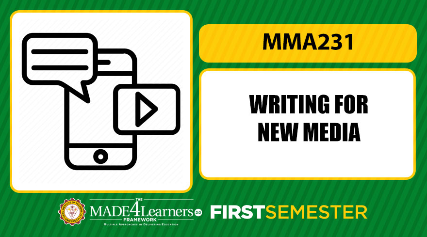 MMA231 WRITING FOR NEW MEDIA (D2-C2-AP1)