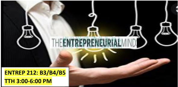 ENTREP212 Entrepreneurial Mind (B3/B4/B5/B6C2/B3/C5)		