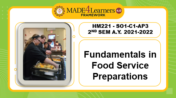 HM221: Fundamentals in Food Service Operations (S01C1)