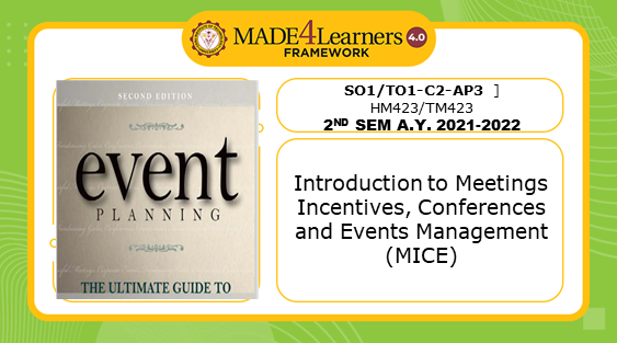 HM423/TM423 (SO1/TO1)- Introduction to Meetings Incentives, Conferences and Events Management (MICE
