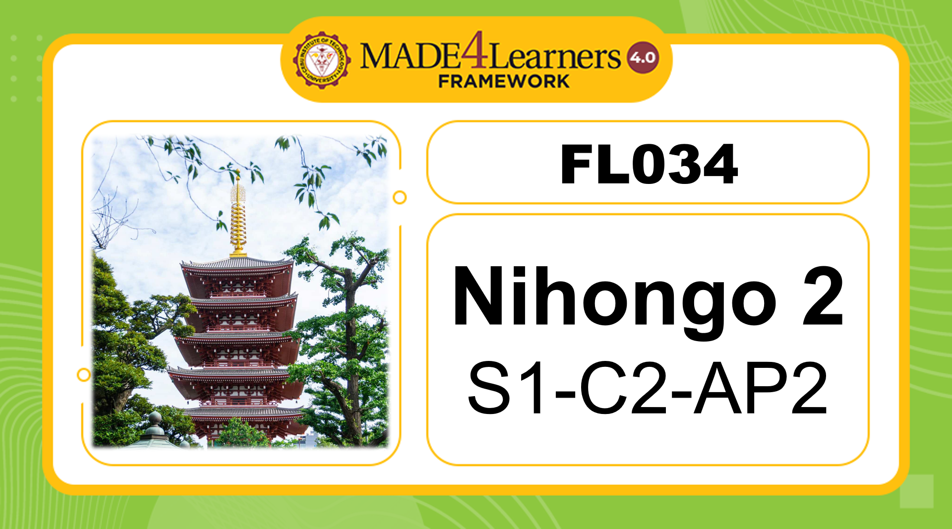 FL034: Foreign Language Elective 2 (S1C2)
