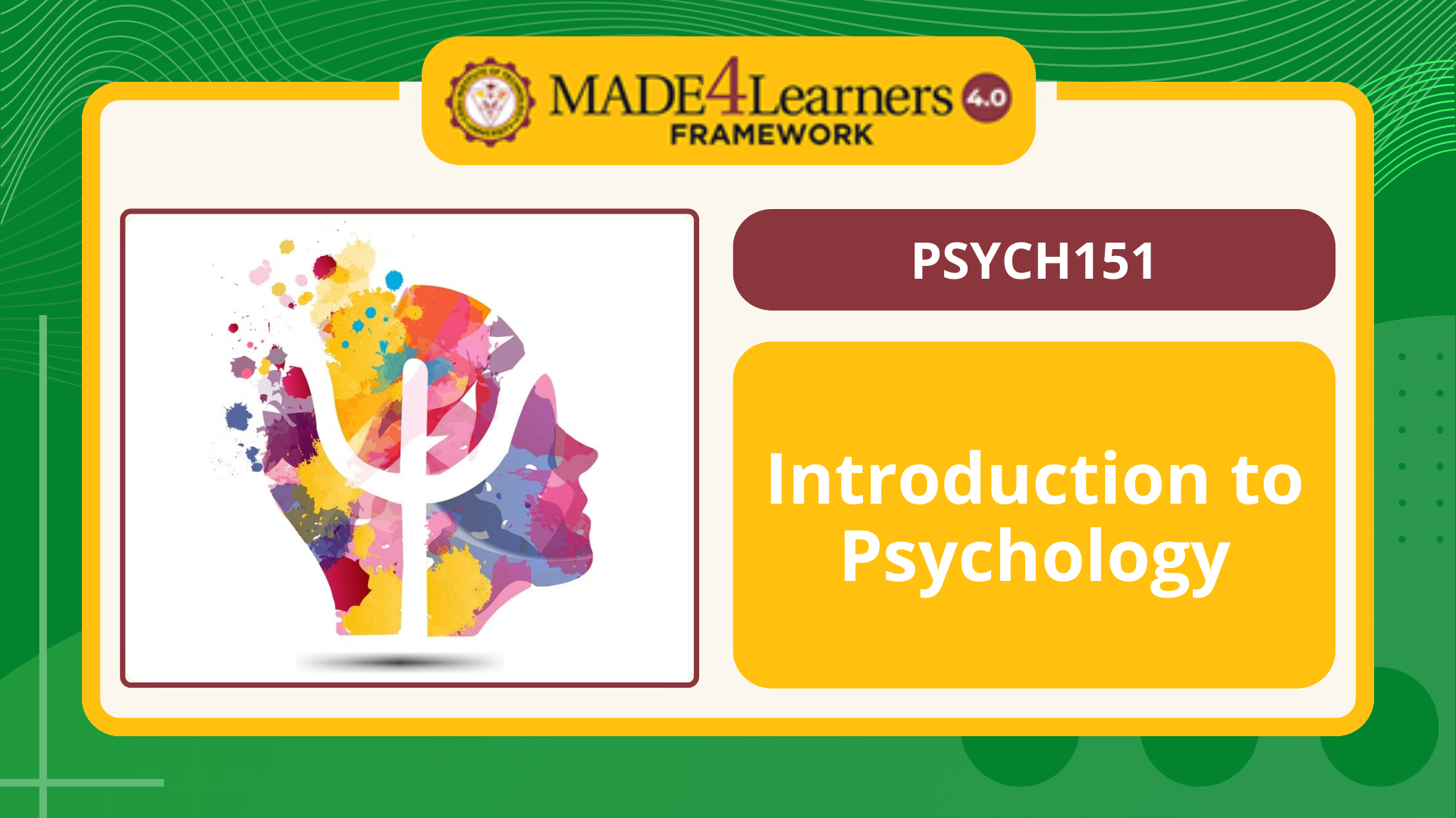 PSYCH151 Introduction to Psychology - E4.C1