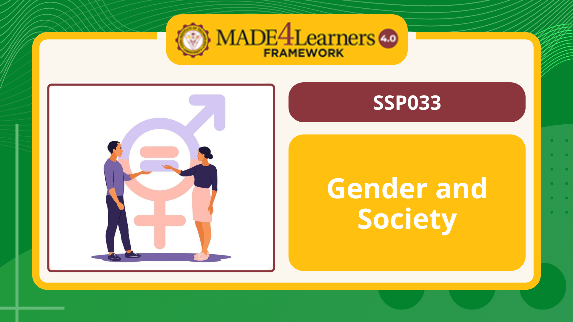 SSP033 Gender and Society (E4/X1-C2 AP3)
