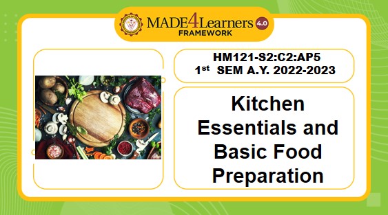 HM121 (S2)- Kitchen Essentials and Basic Food Preparation