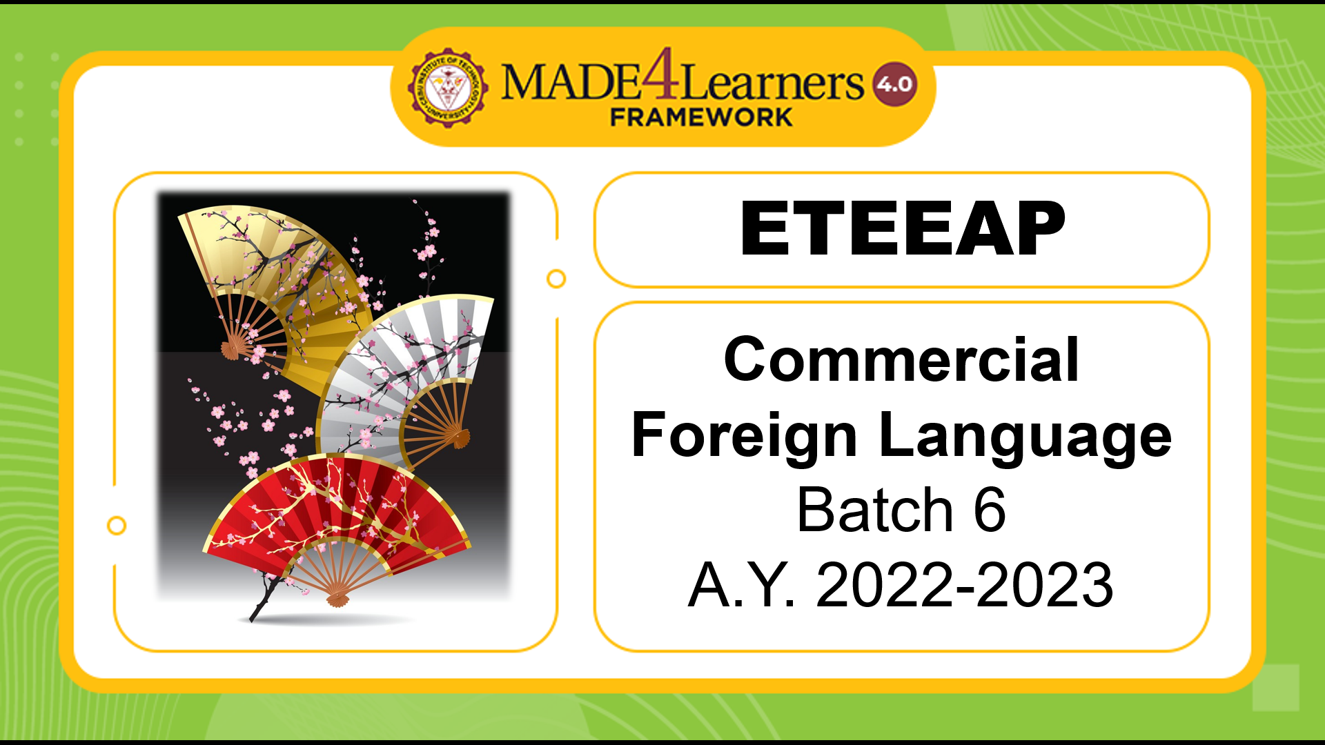 ETEEAP Commercial Foreign Language First Semester AY 2022-2023