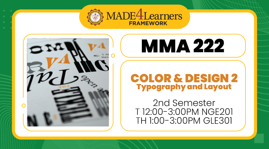 MMA222 Color and Design 2 (Typography and Layout) (D4-AP4)