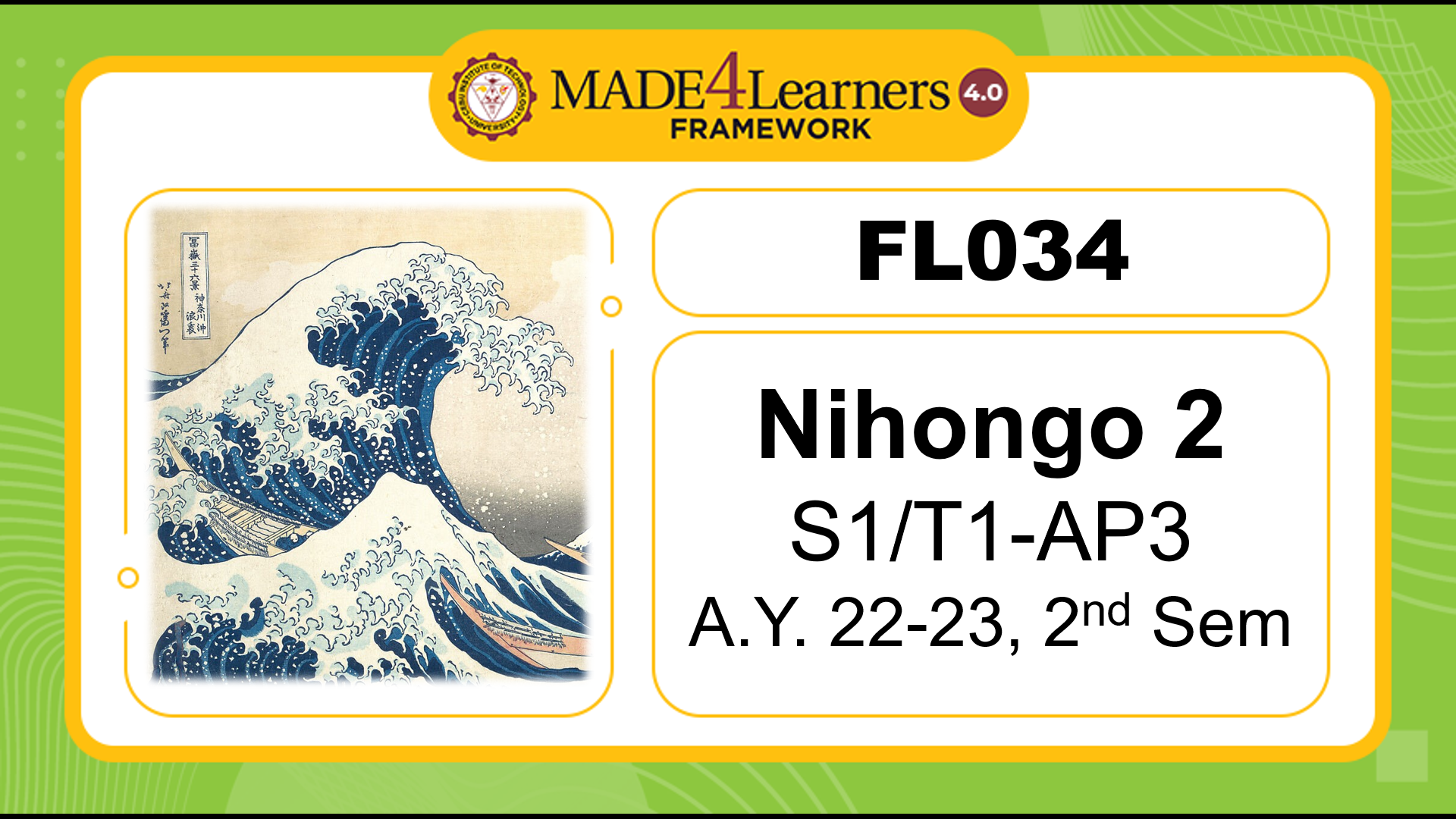 FL034 S1/T1-AP5 Nihongo 2
