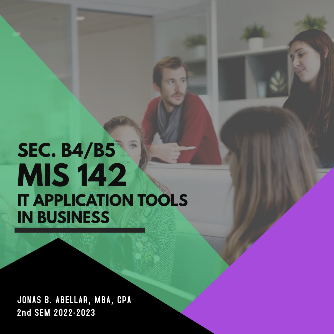 MIS142 IT Application Tools in Business B4