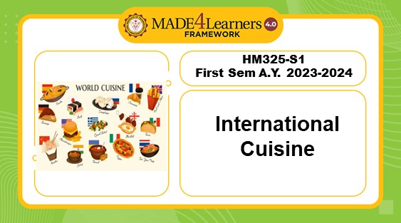 HM325-S1/AP4: International Cuisine