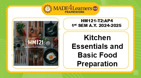 HM121 T2 - Kitchen Essentials and Basic Food Preparation 