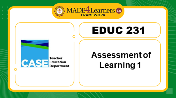 EDUC231 ASSESSMENT OF LEARNING SY25-26
