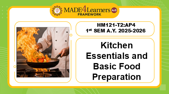 HM121-T2: Kitchen Essentials and Basic Food Preparation (1-2526)
