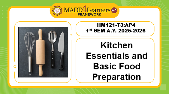 HM121-T3: Kitchen Essentials and Basic Food Preparation (1-2526)