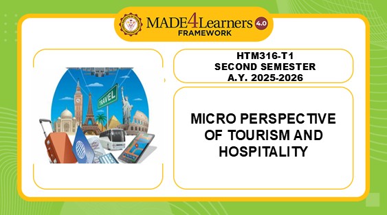 HTM316-T1: Micro Perspective of Tourism and Hospitality