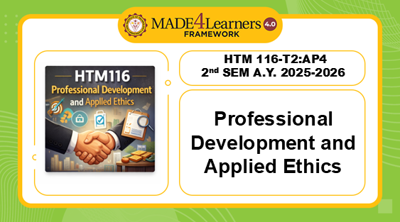 HTM116-T2 Professional Development and Applied Ethics 