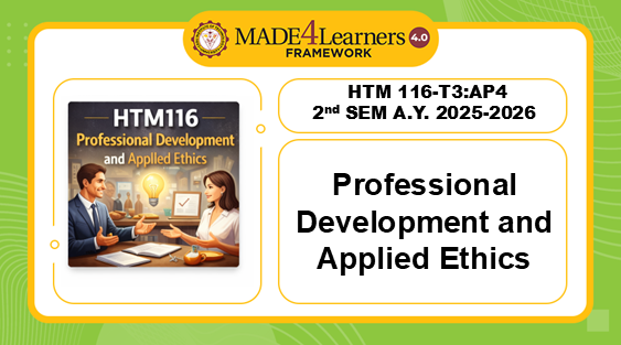 HTM116-T3 Professional Development and Applied Ethics 