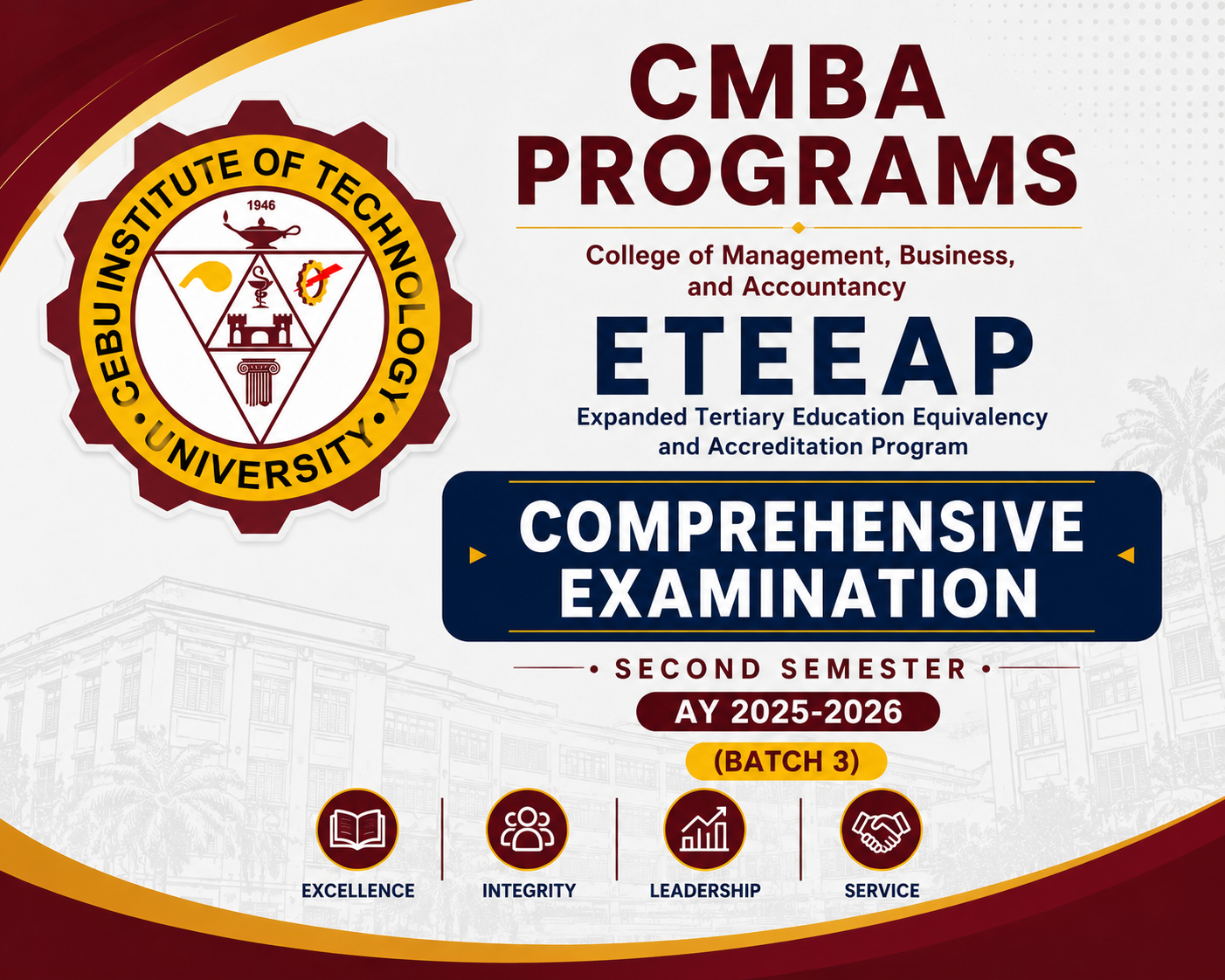 ETEEAP Comprehensive Examination - Second Semester AY 2025-2026 (BATCH 3)