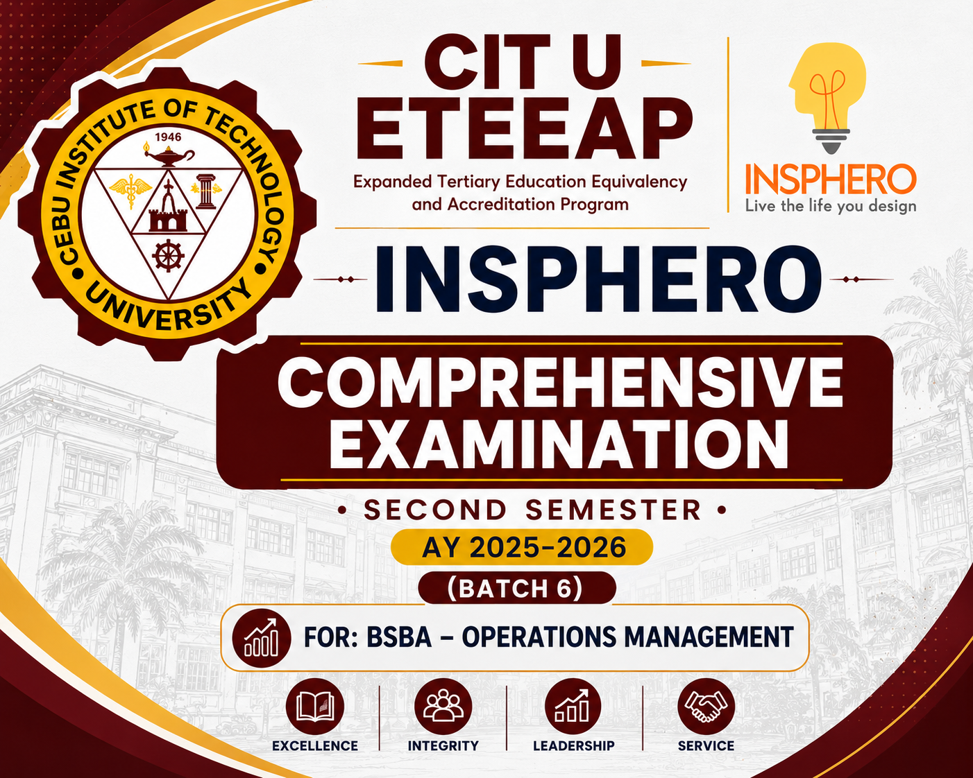 INSPHERO BSBA- Operations Management Final Comprehensive Examination AY 2025-2026