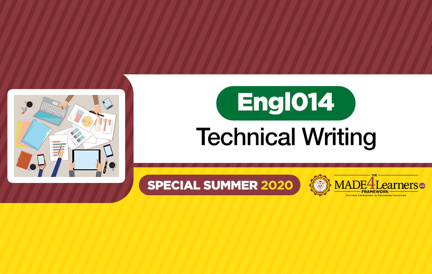 ENGL014 Technical Writing/Communication (Special Summer 2020) OFFSEM02