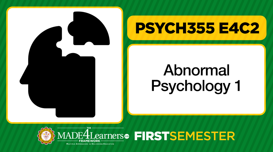 Psych355 Abnormal Psychology E4C2