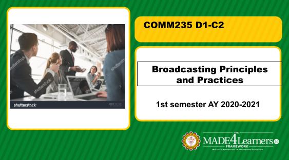 COMM235 Broadcasting Principles and Practices (D1-C2)